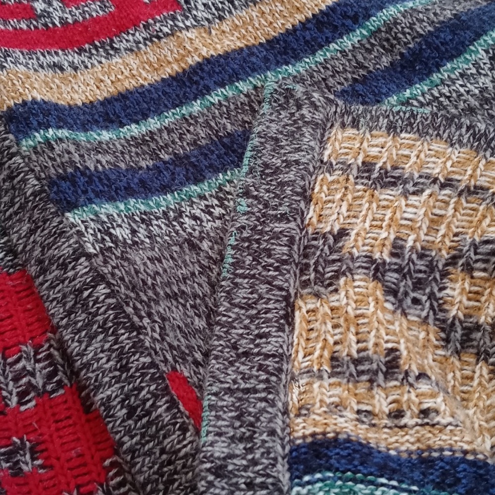 Spense Southwest Artist Style Red Blue Long Sleeve Open Cardigan / Duster M - Picture 9 of 11